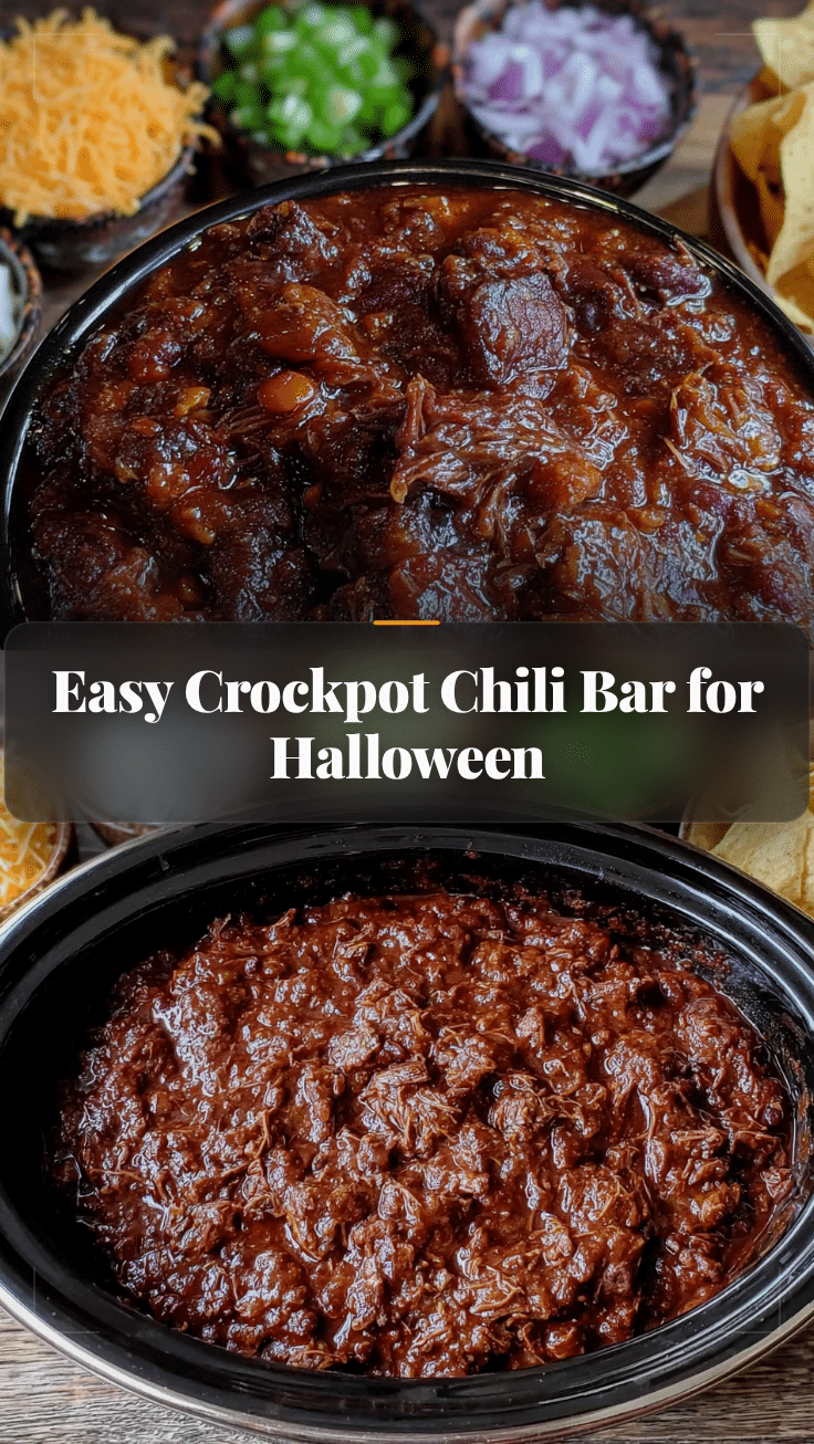 crockpot chili bar for halloween recipe