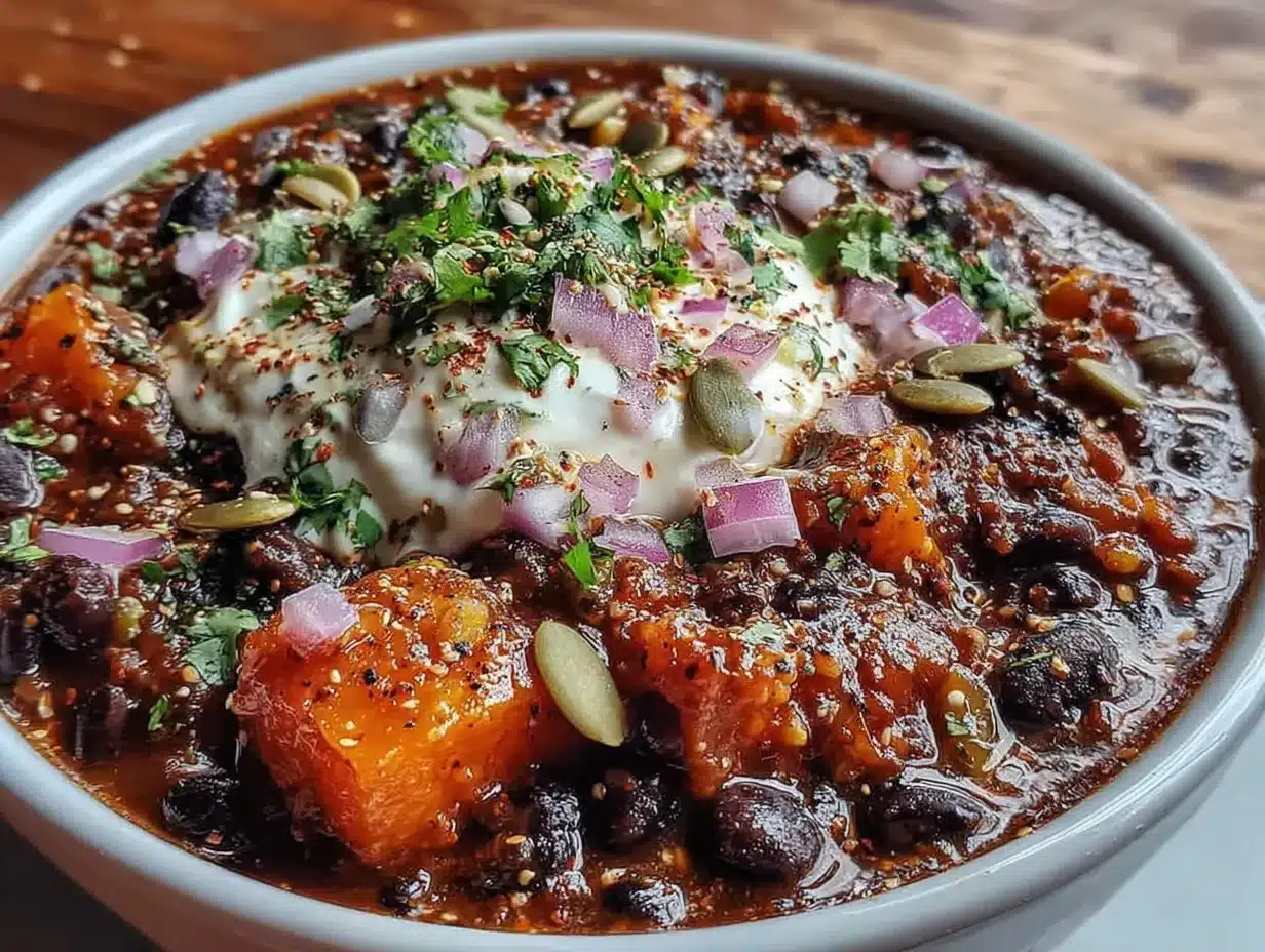 crockpot pumpkin black bean chili preparation steps