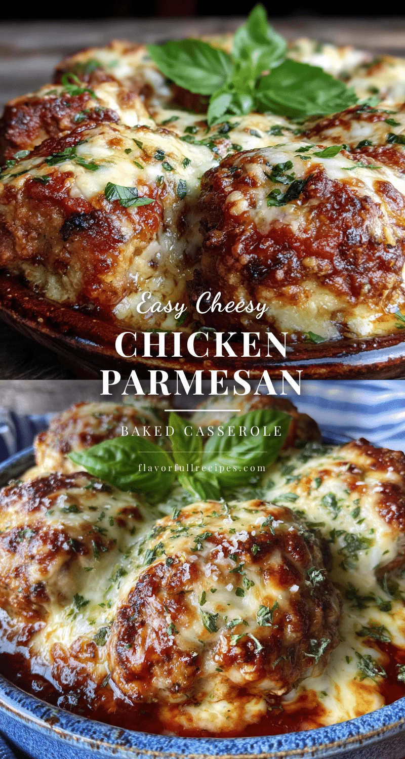 Easy Cheesy Baked Chicken Parmesan Casserole recipe