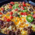 easy cheesy beef taco skillet - featured image