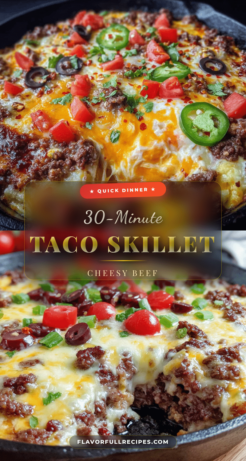 easy cheesy beef taco skillet recipe