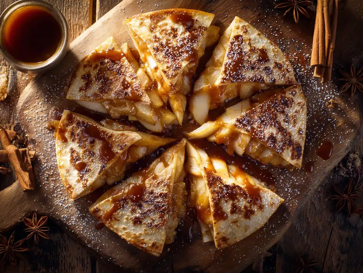 Easy Cinnamon Apple Quesadilla Wedges preparation steps
