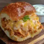 easy crockpot buffalo chicken sliders - featured image