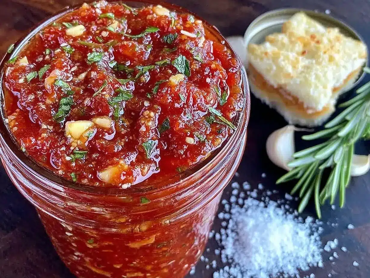 easy garlic herb tomato sauce for freezing preparation steps