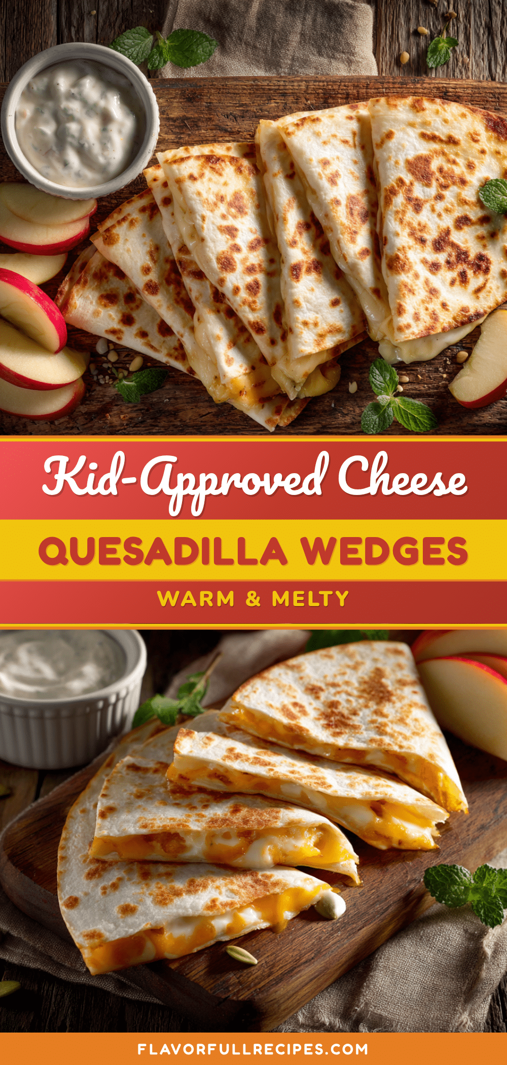 Easy Kindergarten Lunch Box Cheese Quesadilla Wedges recipe