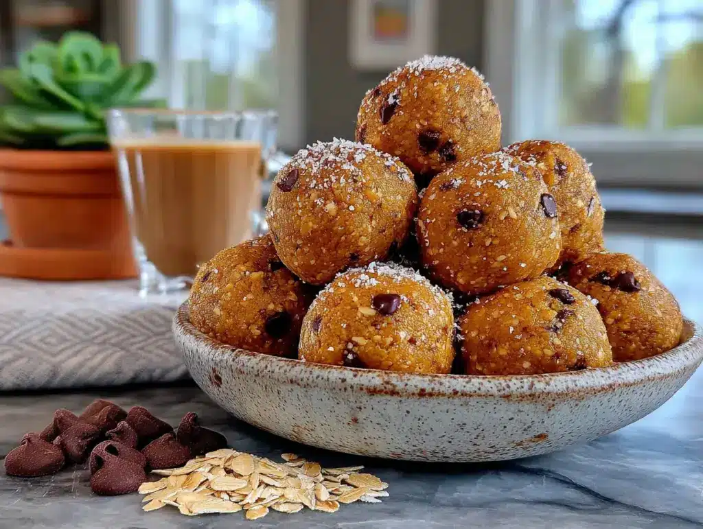 easy no-bake peanut butter protein balls - featured image