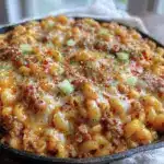 easy one pan cheeseburger pasta - featured image