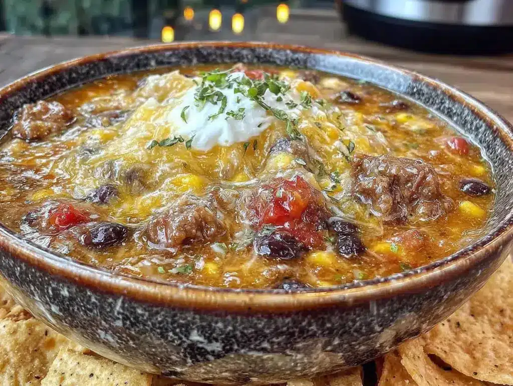 Easy Slow Cooker Ranch Taco Soup - featured image