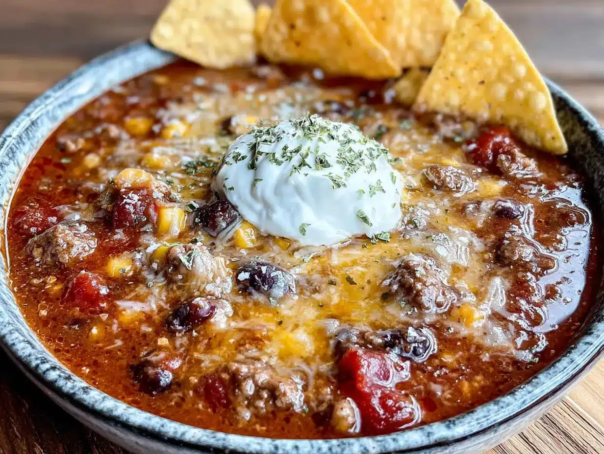 Easy Slow Cooker Ranch Taco Soup preparation steps