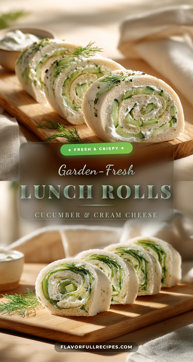 Easy Smashed Cucumber Cream Cheese Sandwich Rolls recipe