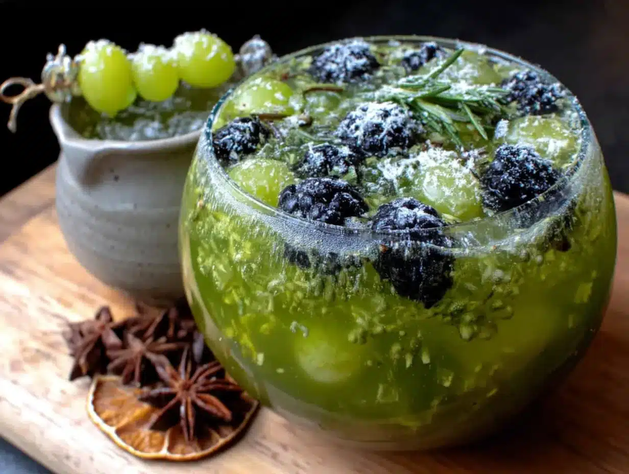 easy spooky green witches brew punch preparation steps