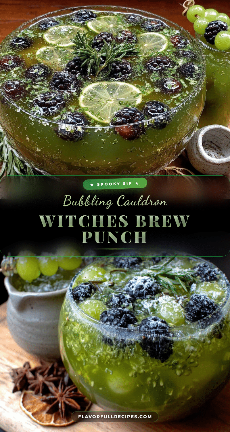 easy spooky green witches brew punch recipe