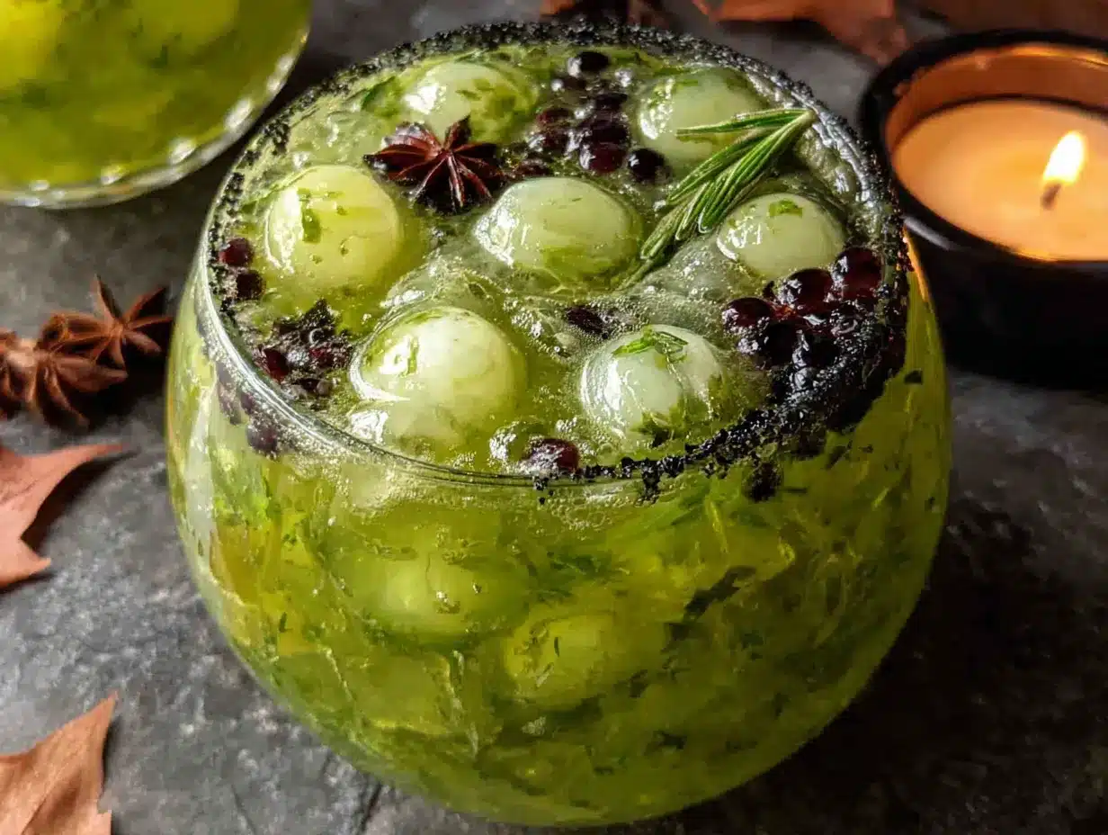 Eerie Spiked Witches Brew Halloween Punch preparation steps