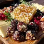 fall harvest charcuterie board with honeycomb - featured image