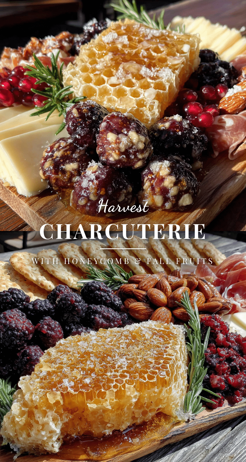 fall harvest charcuterie board with honeycomb recipe