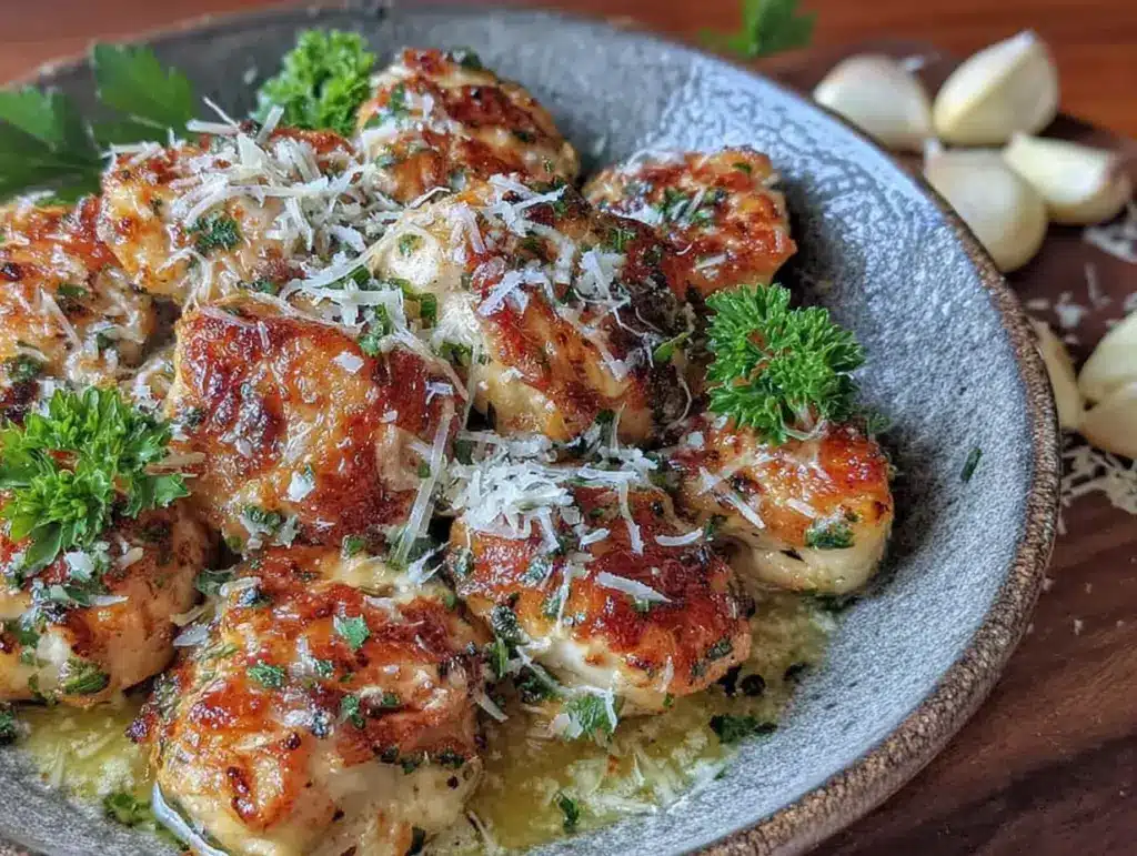 garlic butter chicken breast bites - featured image