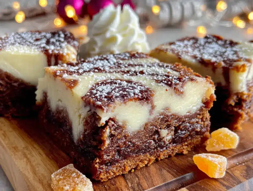 gingerbread cheesecake bars - featured image
