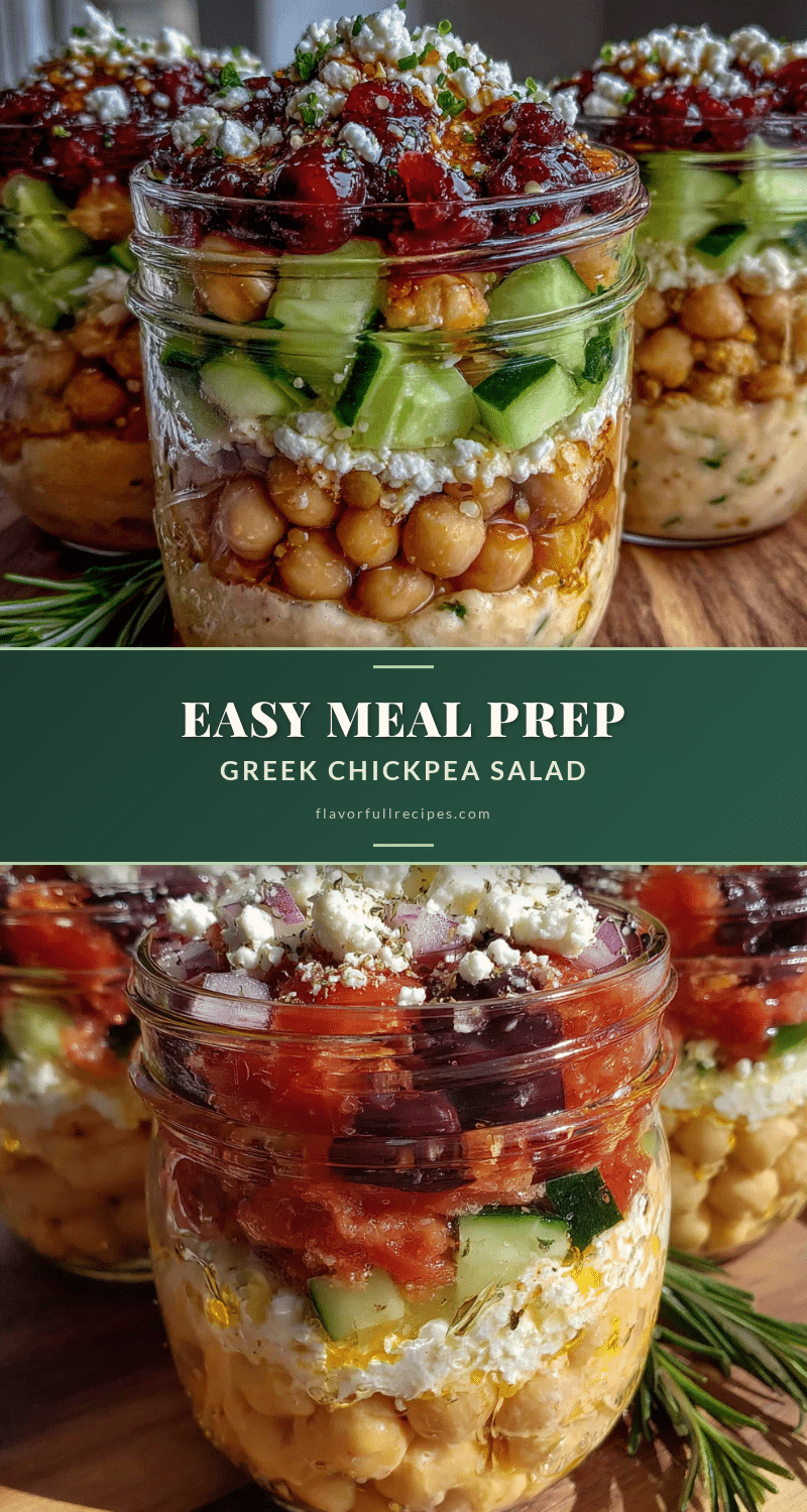 Greek chickpea salad jars recipe