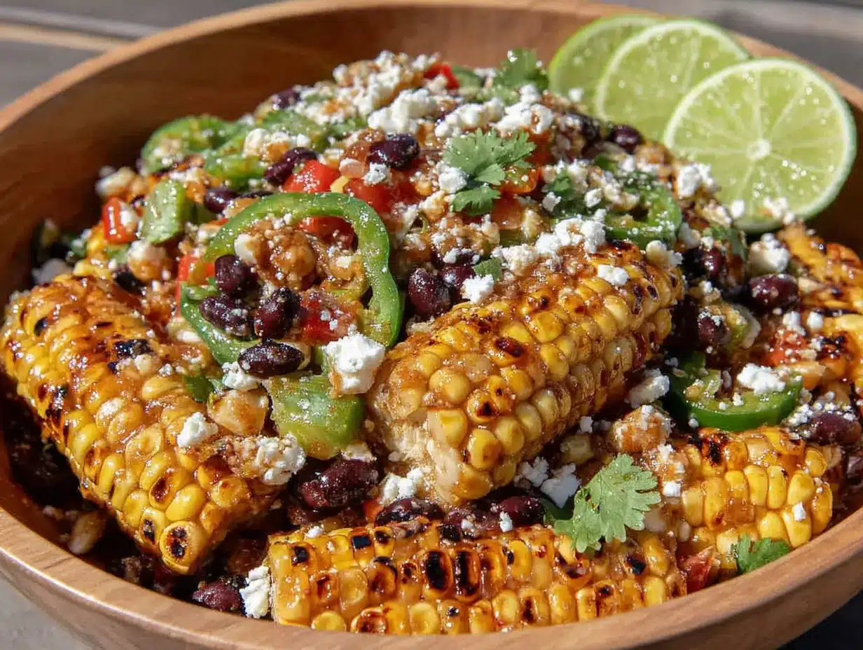 grilled corn black bean tailgate salad preparation steps