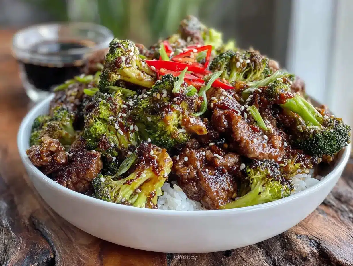 ground beef and broccoli bowls preparation steps