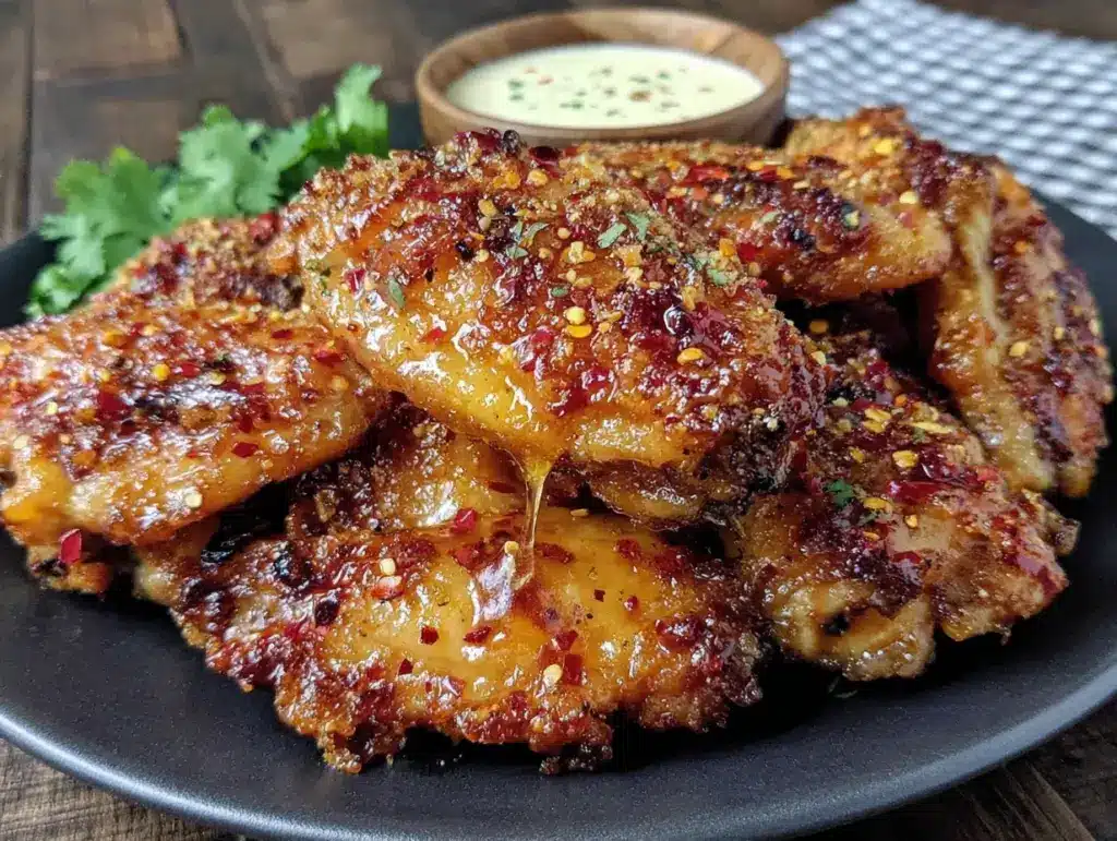 habanero honey glazed chicken wings - featured image
