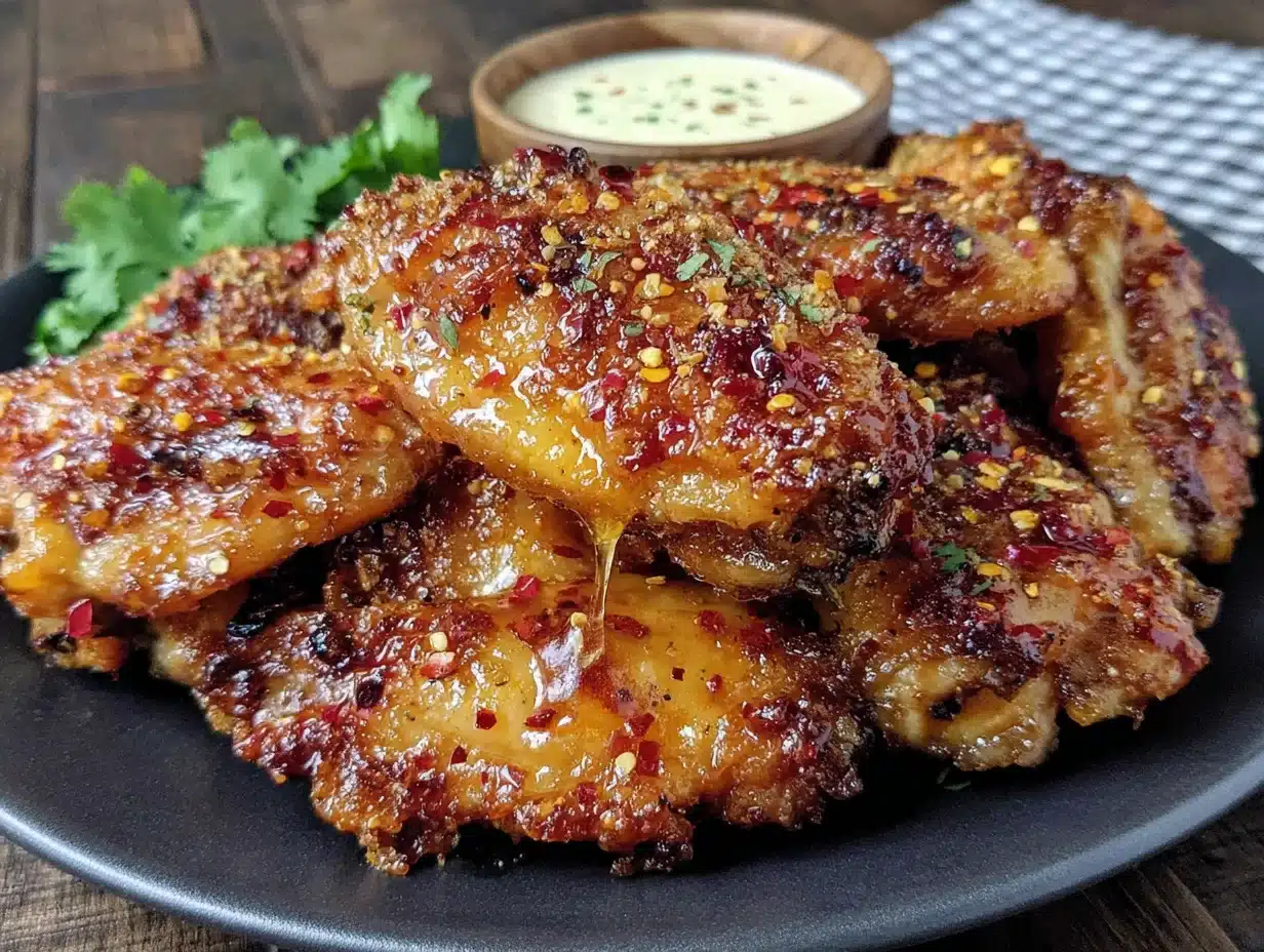 habanero honey glazed chicken wings - featured image