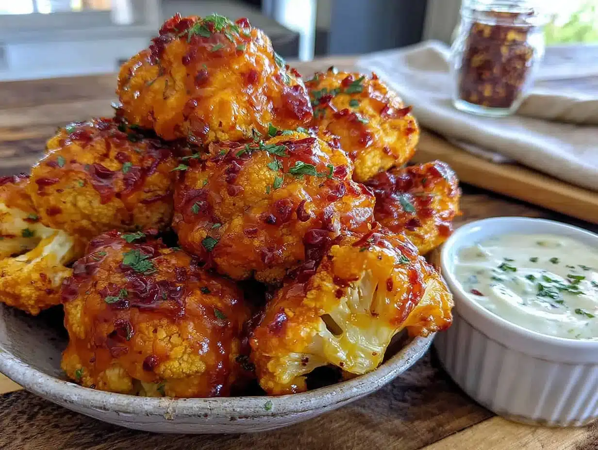 healthy buffalo cauliflower bites - featured image