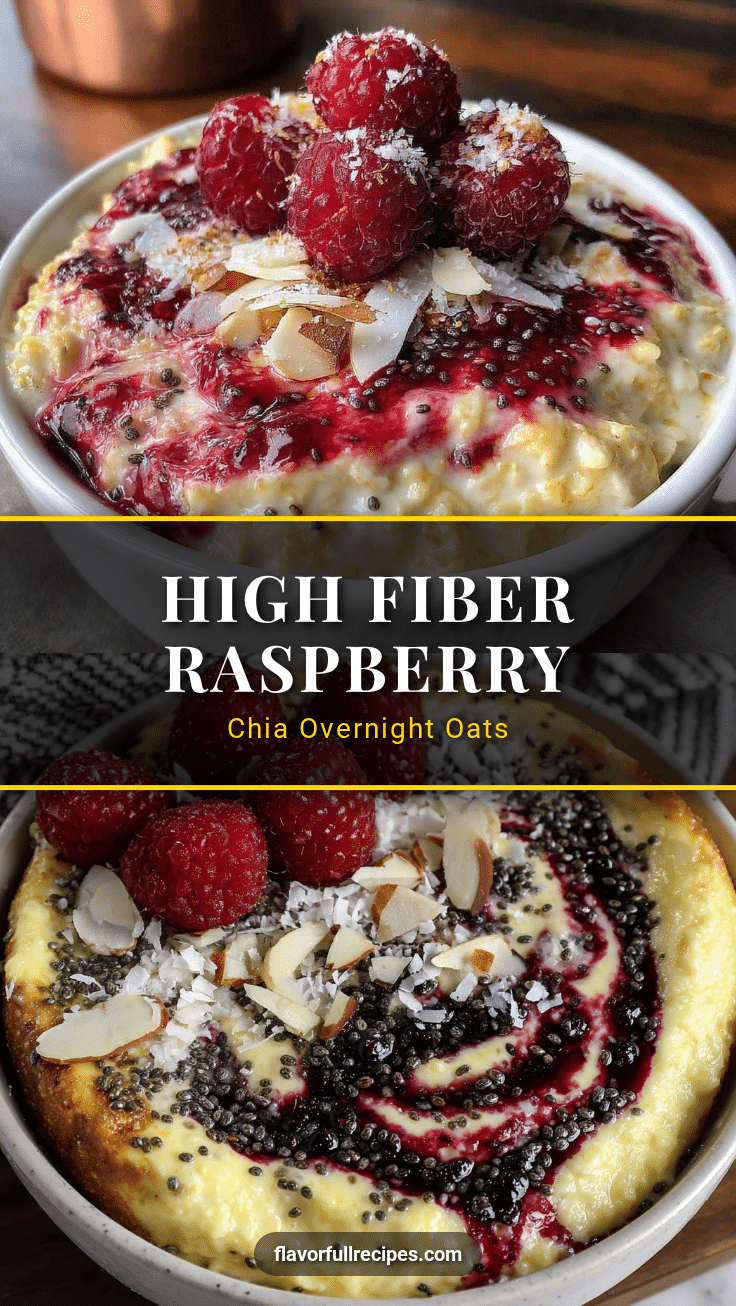 healthy high fiber overnight oats with raspberry swirl recipe