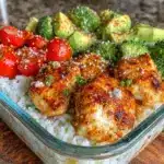 healthy high-protein chicken and rice meal prep bowls - featured image