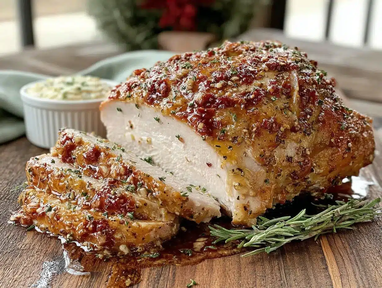 herb butter roasted turkey breast for two preparation steps