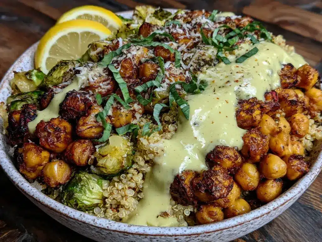 high fiber chickpea power bowl - featured image
