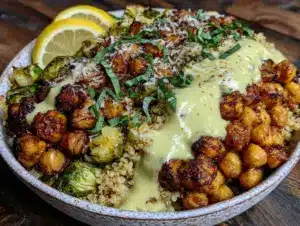 high fiber chickpea power bowl - featured image