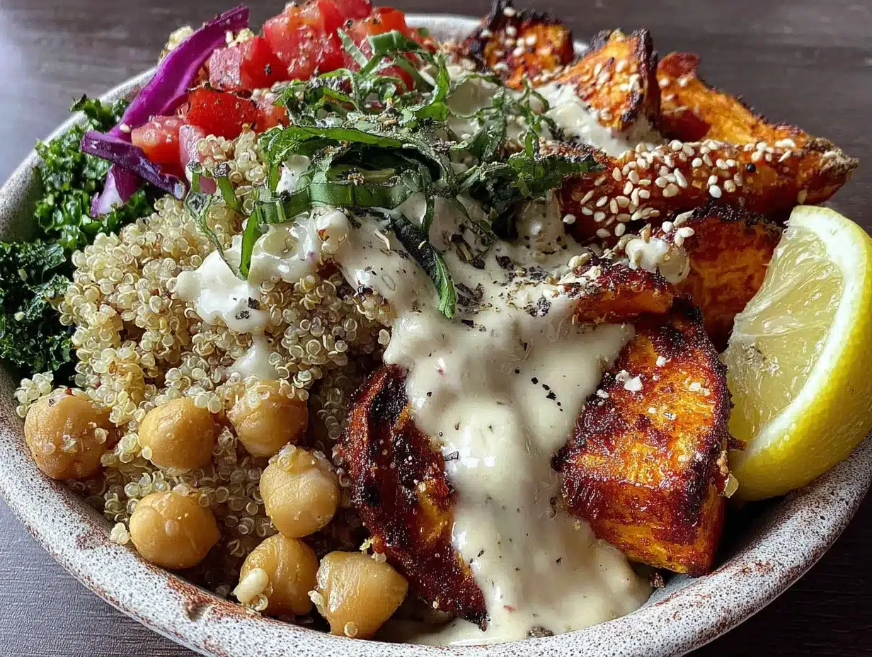high fiber chickpea power bowl preparation steps