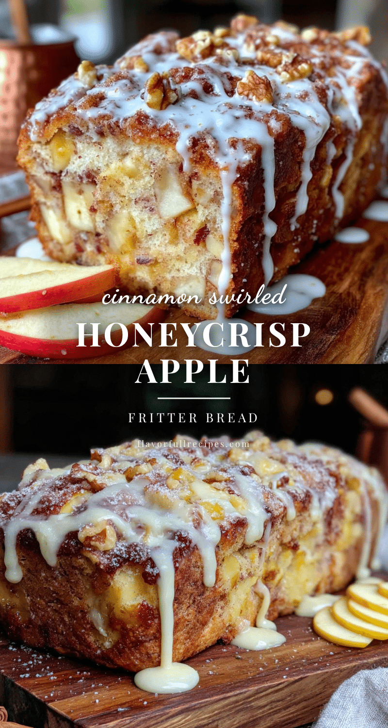 homemade honeycrisp apple fritter bread recipe