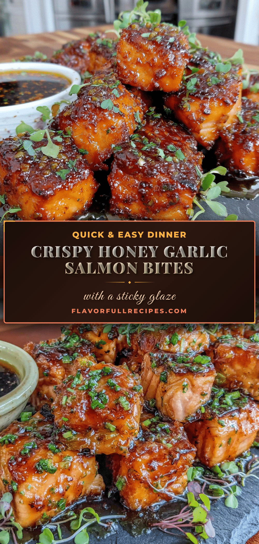 honey garlic salmon bites recipe