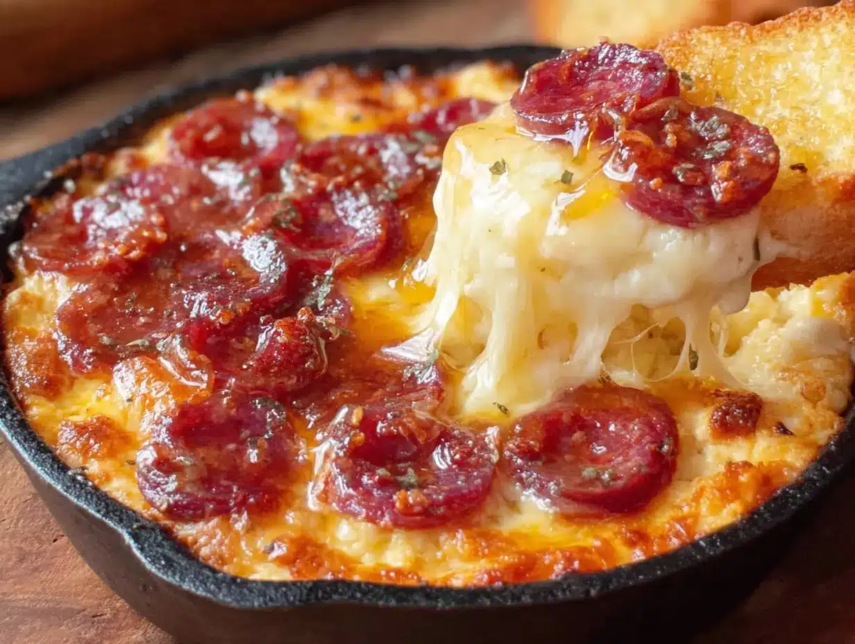 hot honey pepperoni pizza dip preparation steps
