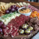 loaded football charcuterie board with team colors - featured image