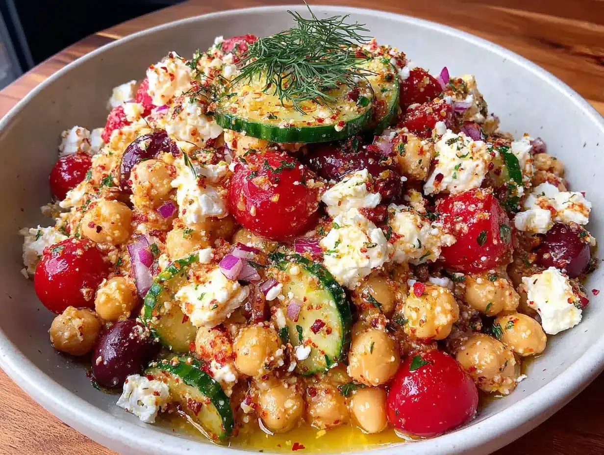 Mediterranean chickpea salad preparation steps