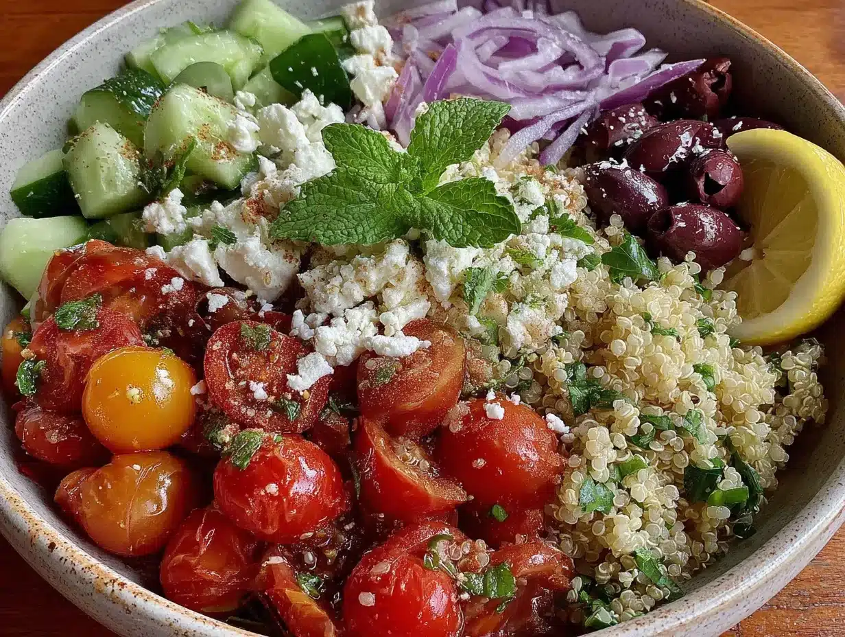 Mediterranean quinoa bowls preparation steps