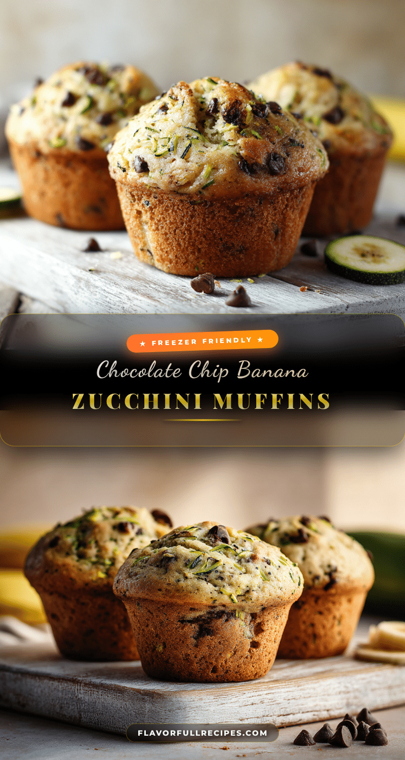 moist banana zucchini muffins with chocolate chips recipe