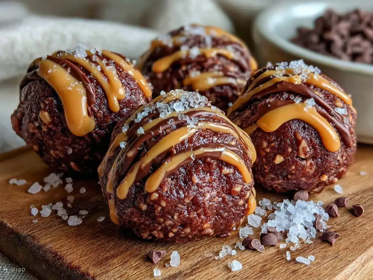 no-bake chocolate peanut butter protein balls preparation steps