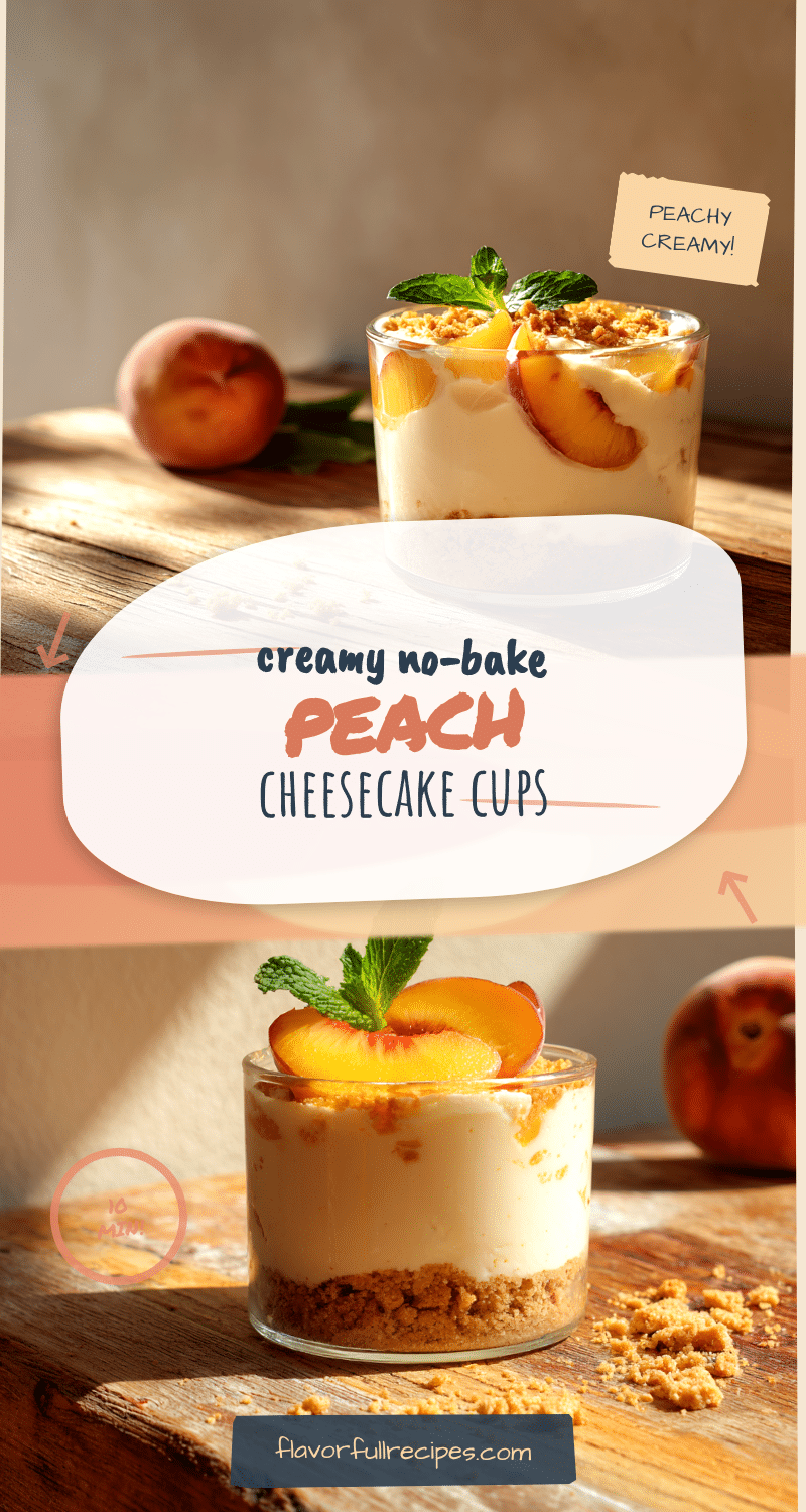 no-bake peach cheesecake cups recipe