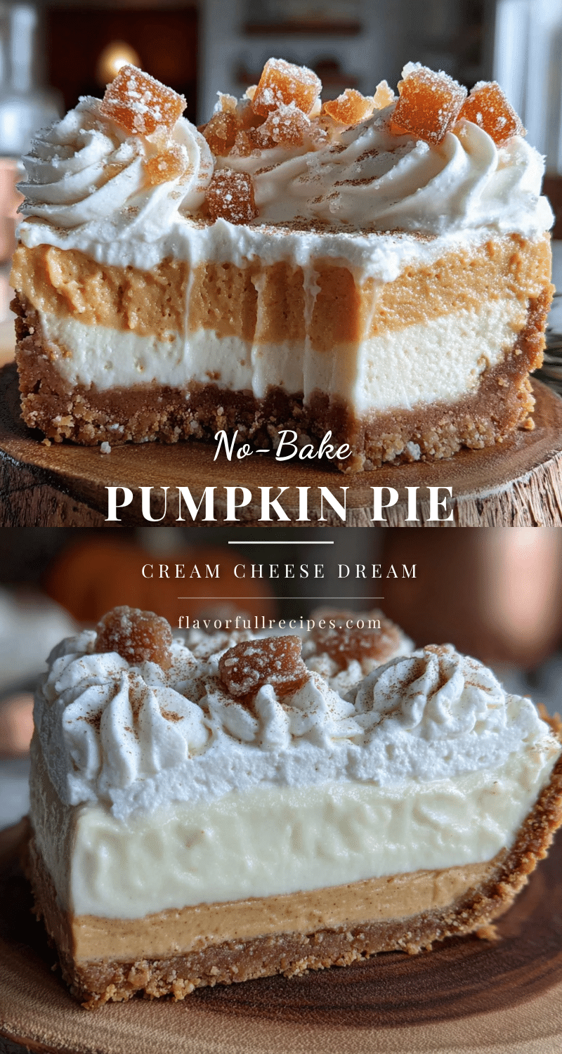 No-Bake Pumpkin Cream Cheese Dream Pie recipe