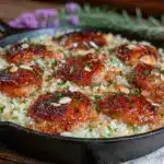 one-pan garlic butter chicken and rice - featured image