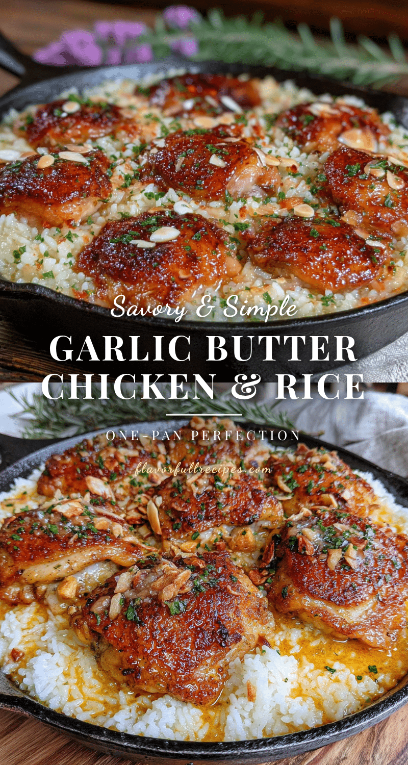 one-pan garlic butter chicken and rice recipe