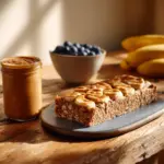 overnight peanut butter banana oat bars - featured image