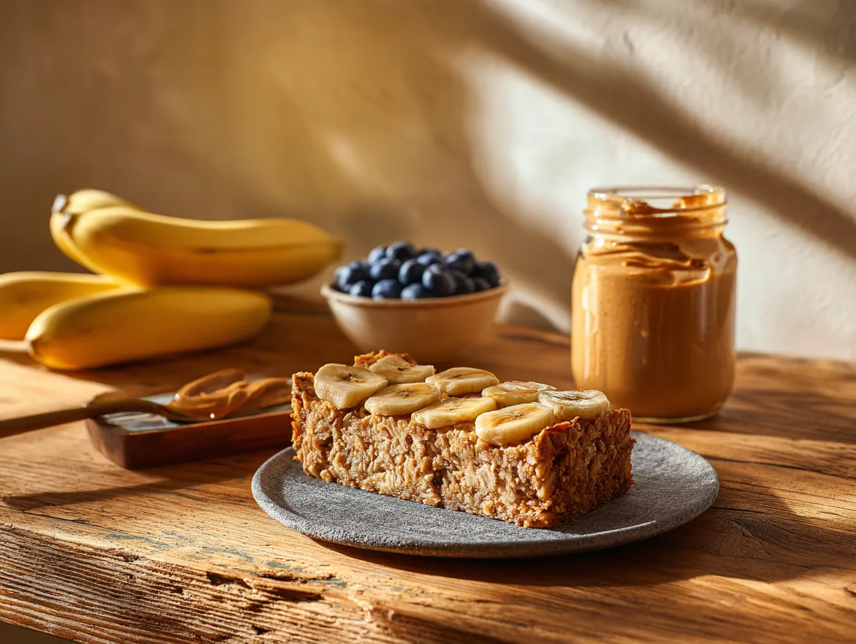 overnight peanut butter banana oat bars preparation steps