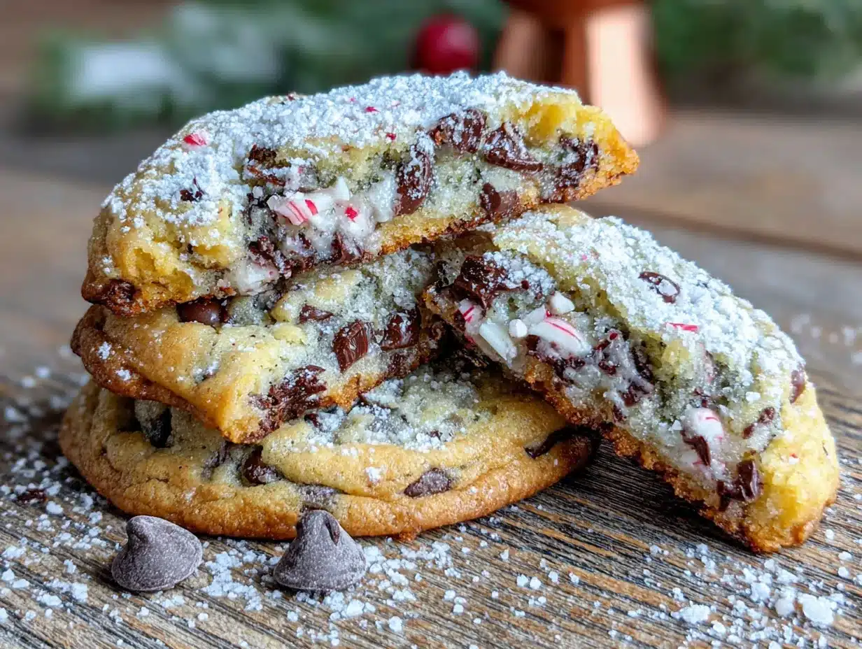 peppermint bark chocolate chip cookies preparation steps