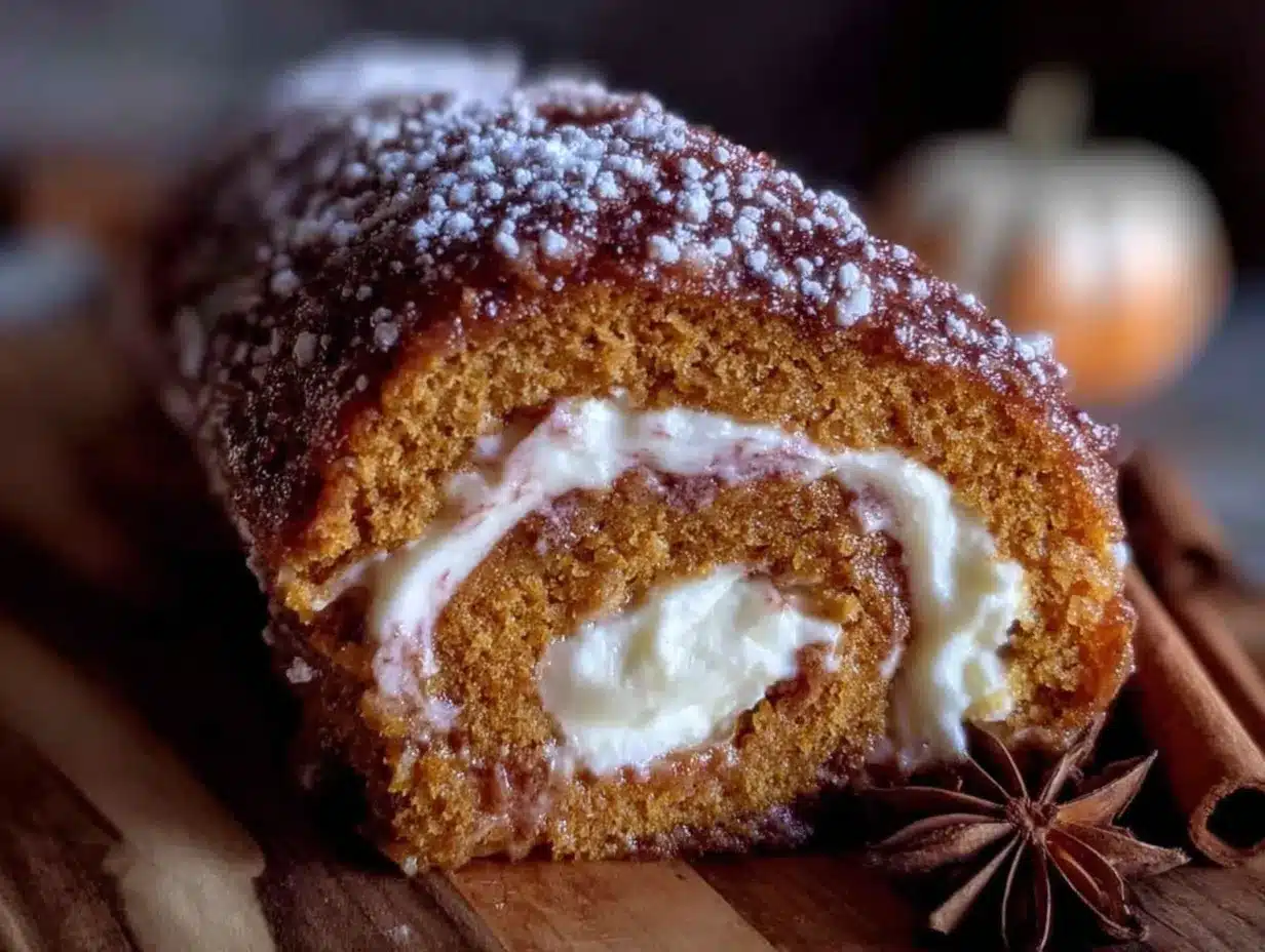 perfect pumpkin roll with cream cheese filling preparation steps