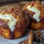 pumpkin cream cheese muffins - featured image